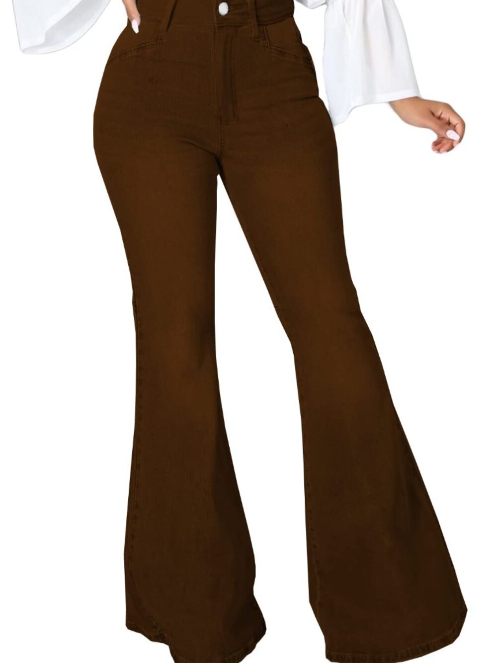 Bell Bottom Jeans for Women Brown Skinny Flared Vintage Jean Bell Bottom Pants L